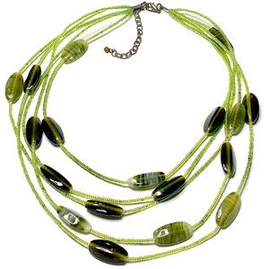 Green Glass Beaded Necklace